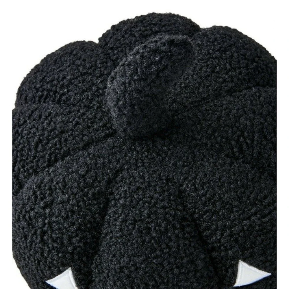Pair of New Plush Jack-o'-Lantern Decorative Pillows•Black&White•Fall•Halloween